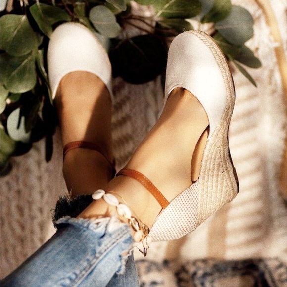 HOT SZ 10 Ankle Strap Espadrille Wedge Sandals - Picture 7 of 7